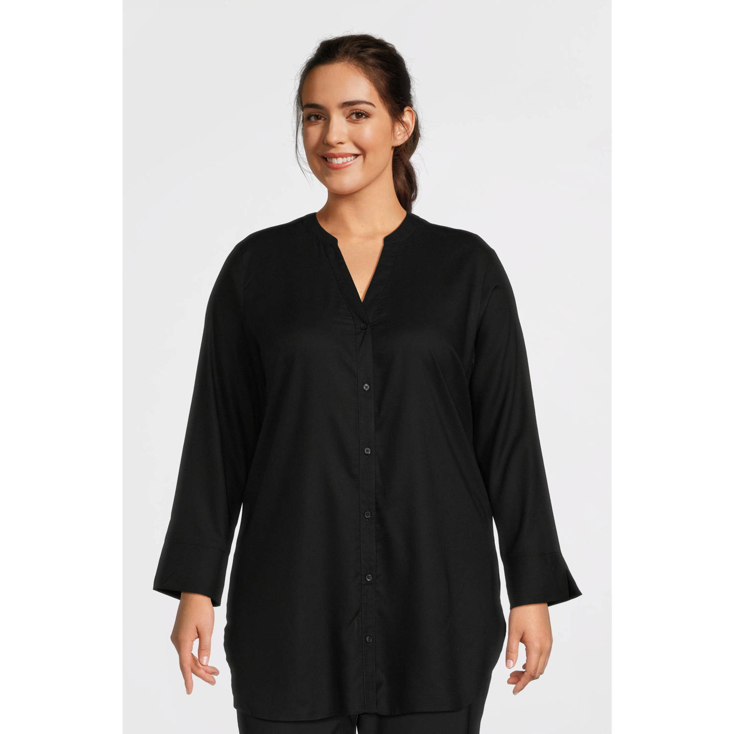 GREAT LOOKS lange blouse zwart