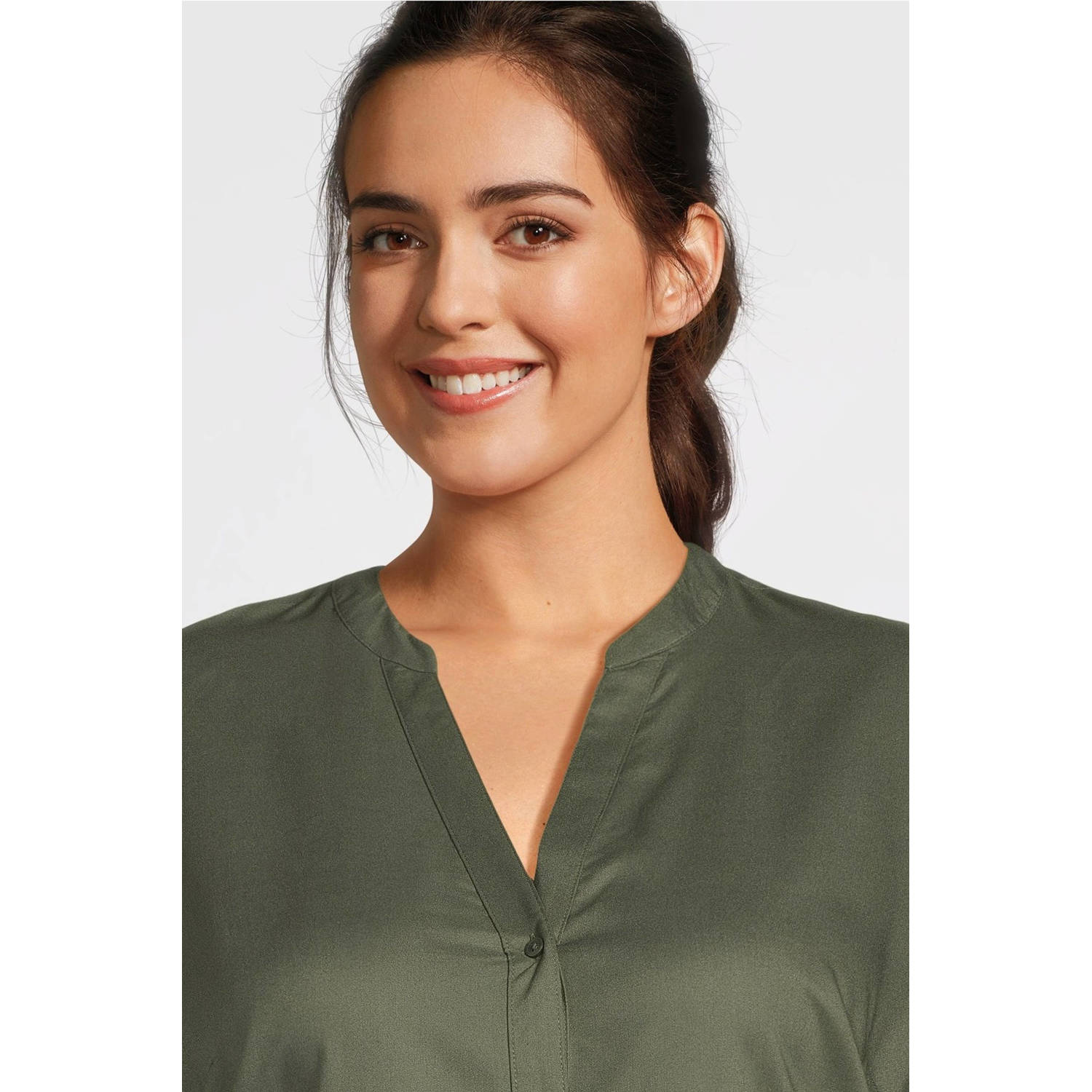 GREAT LOOKS lange blouse khaki