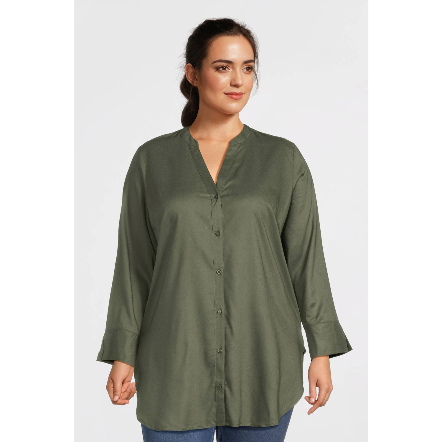 GREAT LOOKS lange blouse khaki