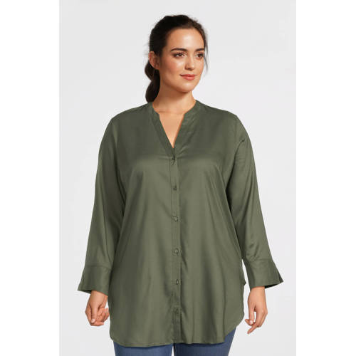 GREAT LOOKS lange blouse khaki afbeelding