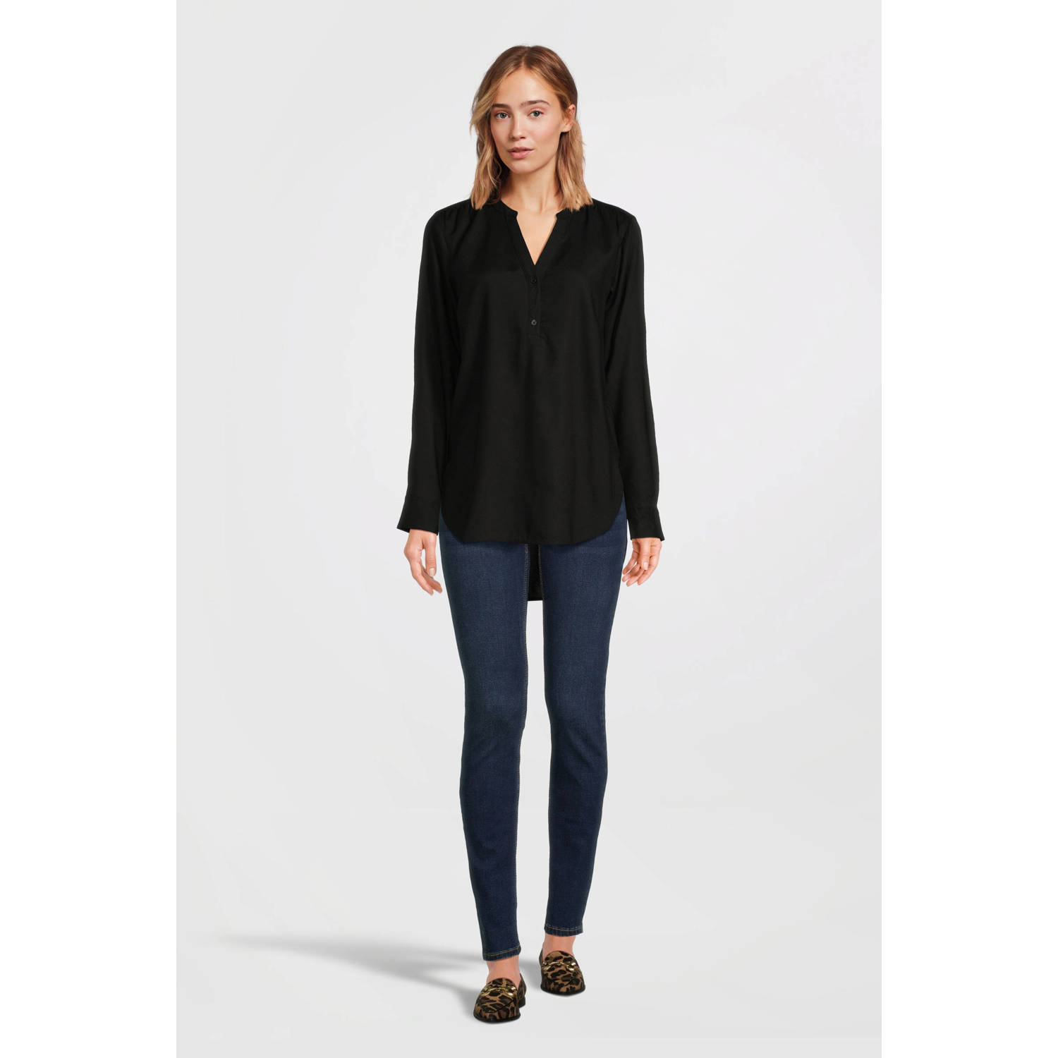 Imagine blouse met V-hals- zwart