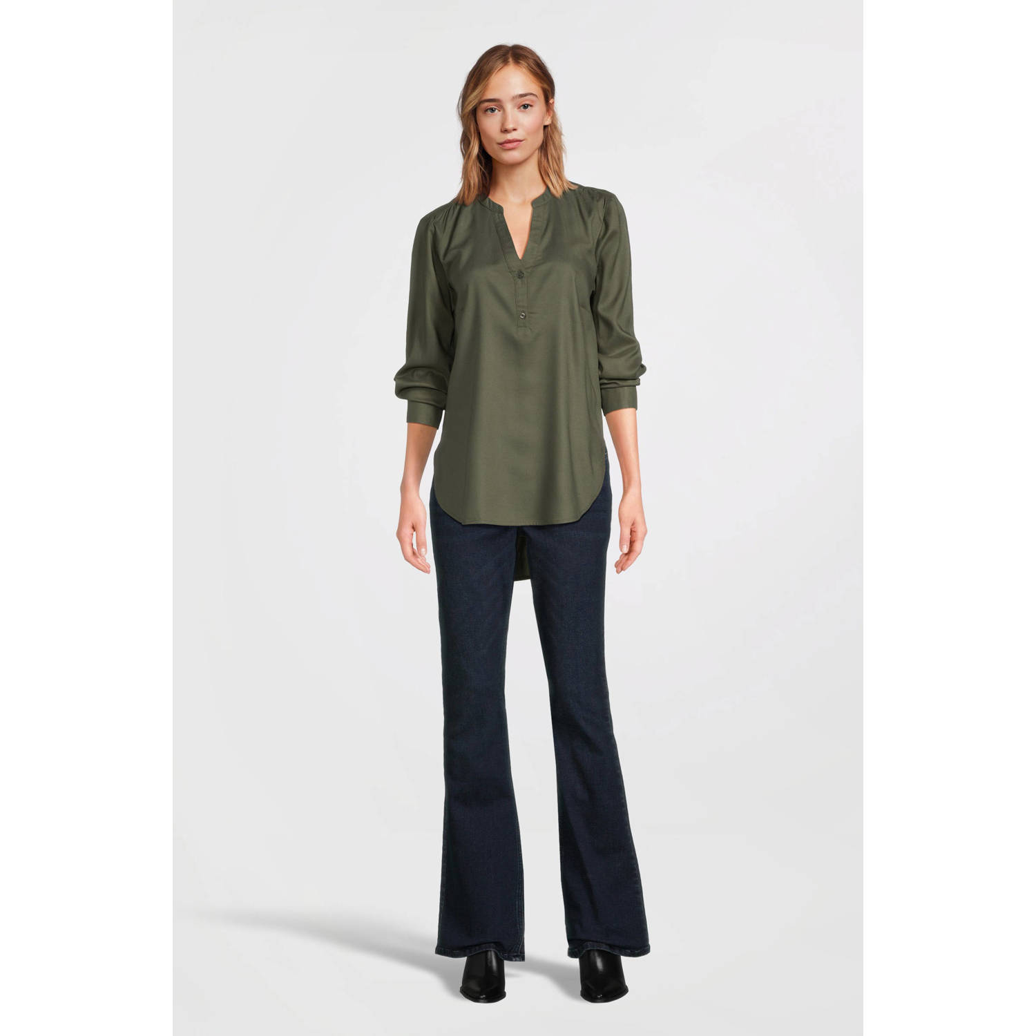 Imagine blouse met V-hals khaki
