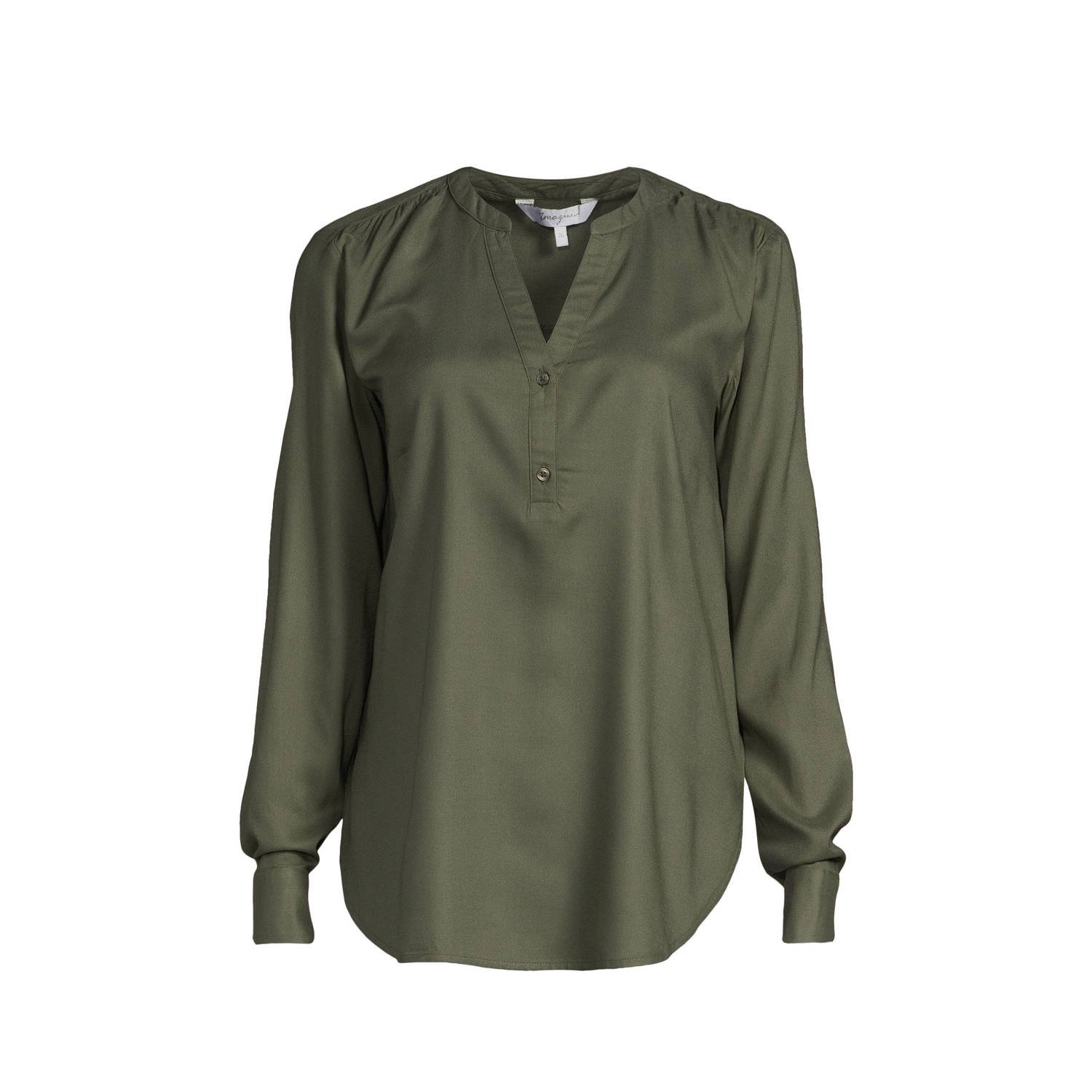 Imagine blouse met V-hals khaki