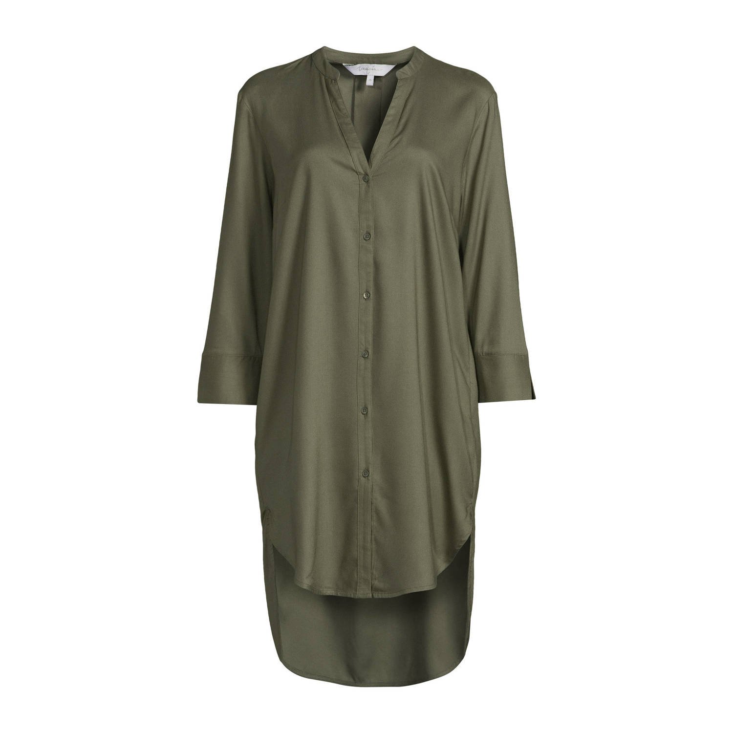 Imagine lange blouse met V-hals khaki