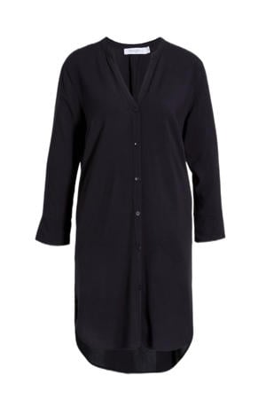 lange blouse met V-hals zwart