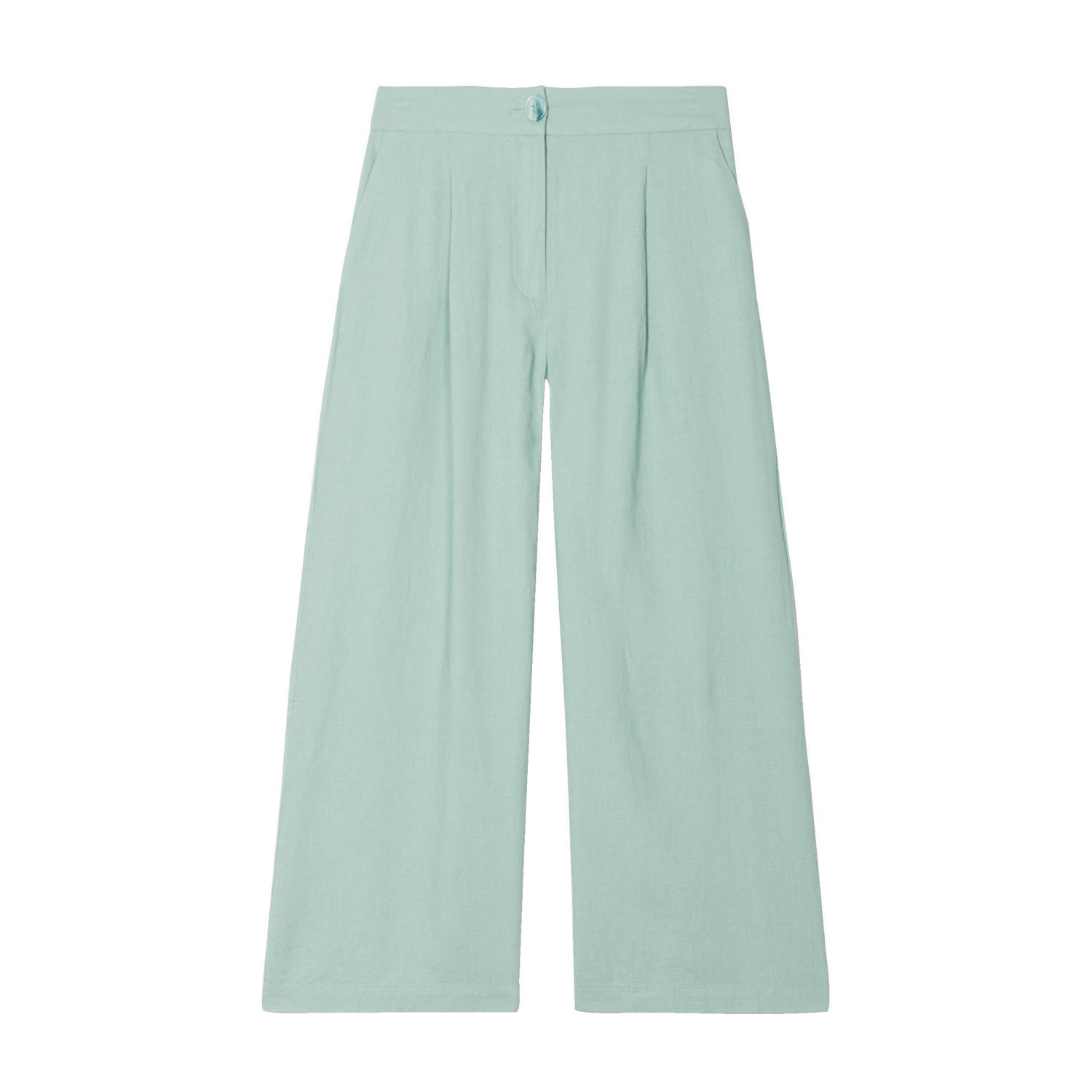 Cache cropped wide leg pantalon mintgroen