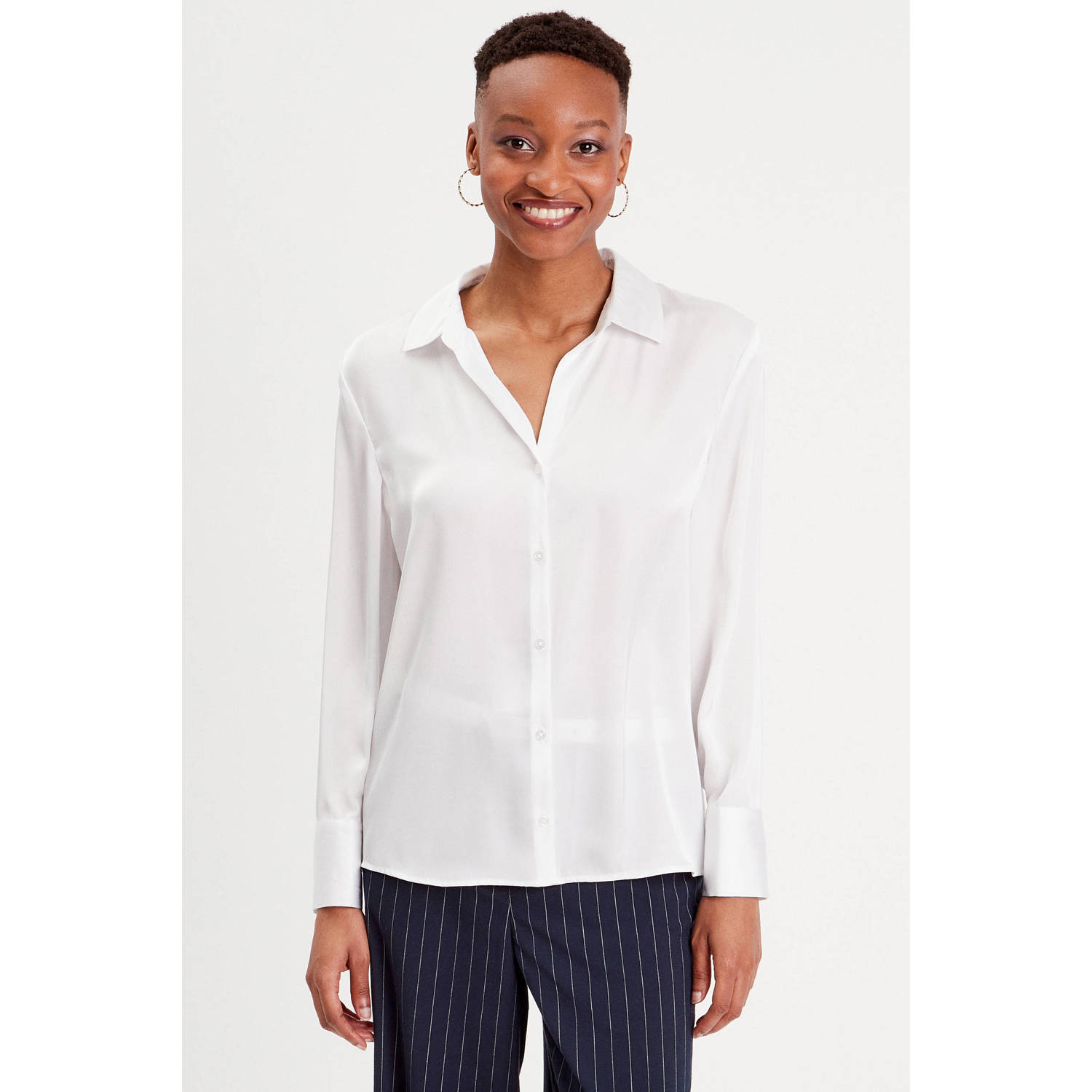 Cache semi-transparante blouse wit