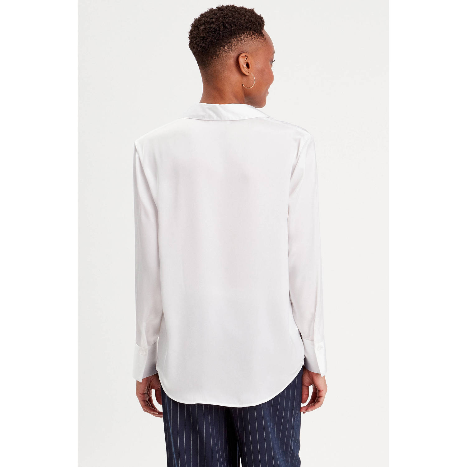 Cache semi-transparante blouse wit