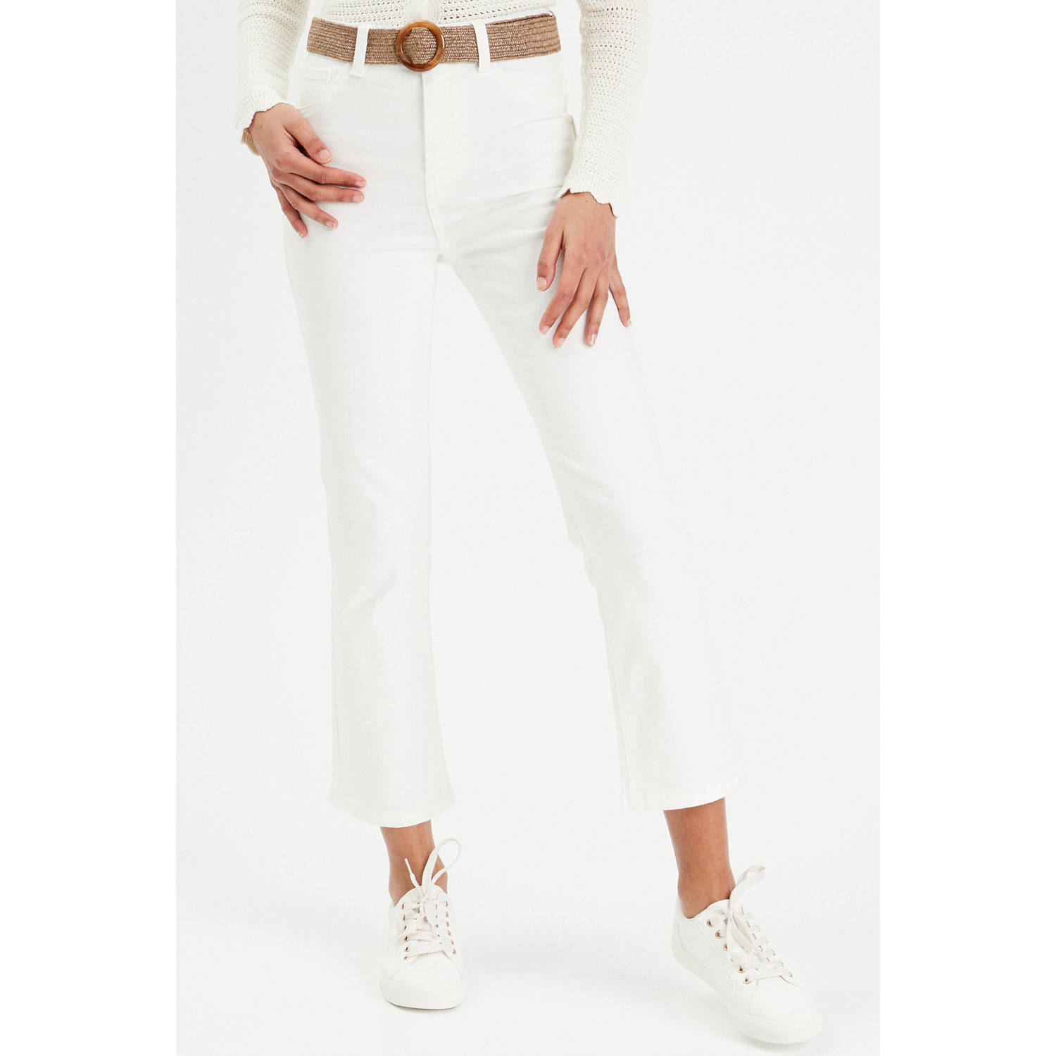 Cache bootcut jeans wit