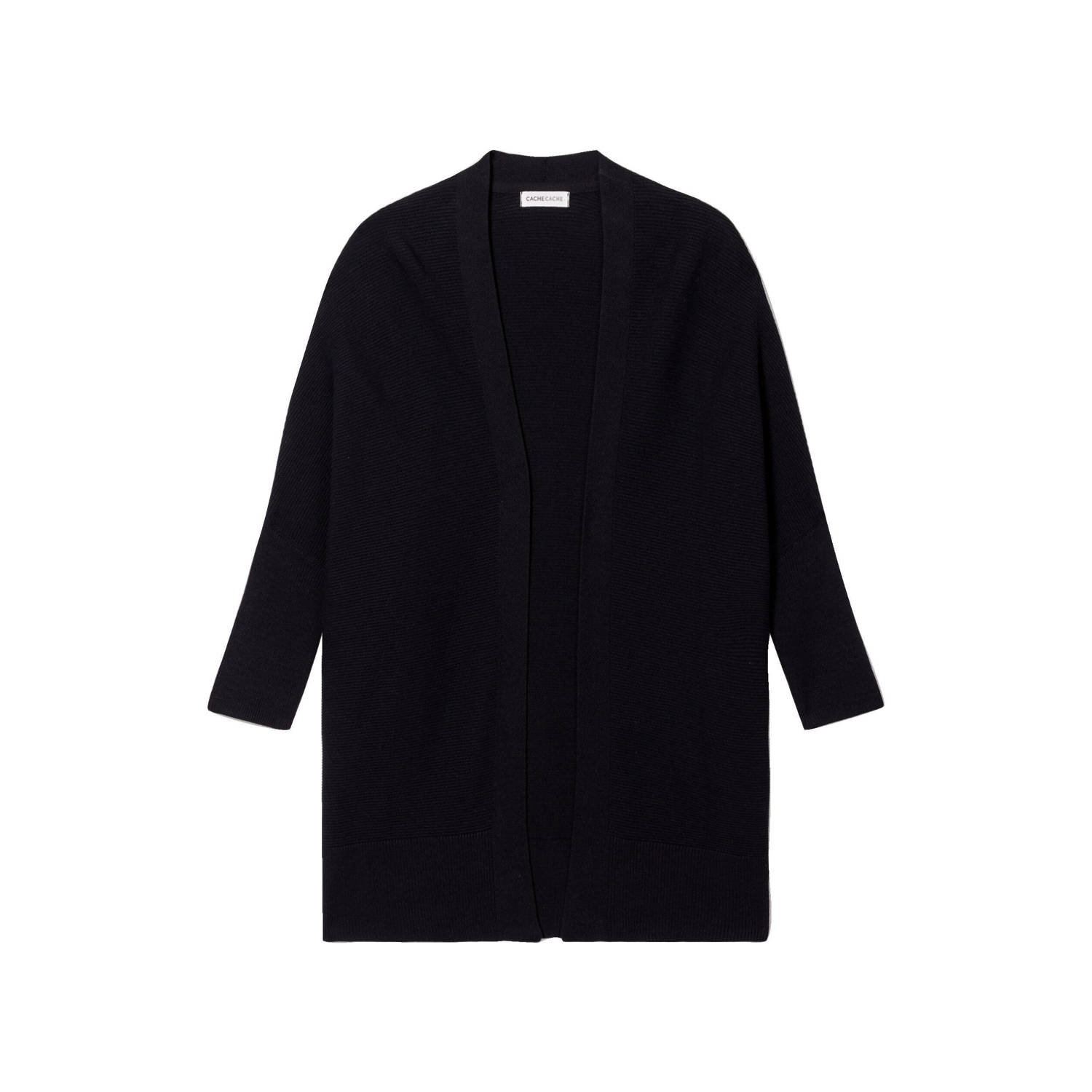 Cache ribgebreid vest zwart