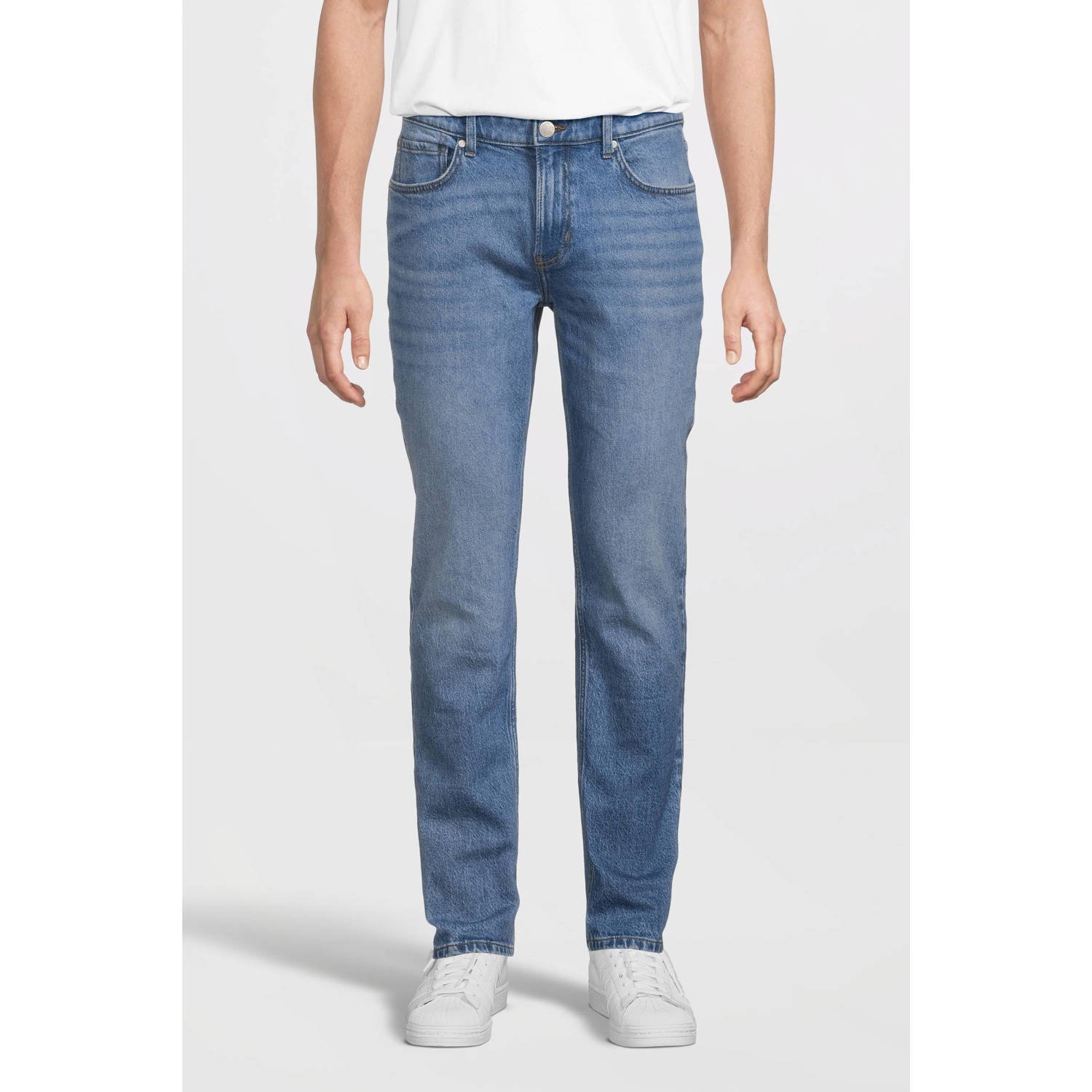 Anytime slim fit jeans gewassen blauw