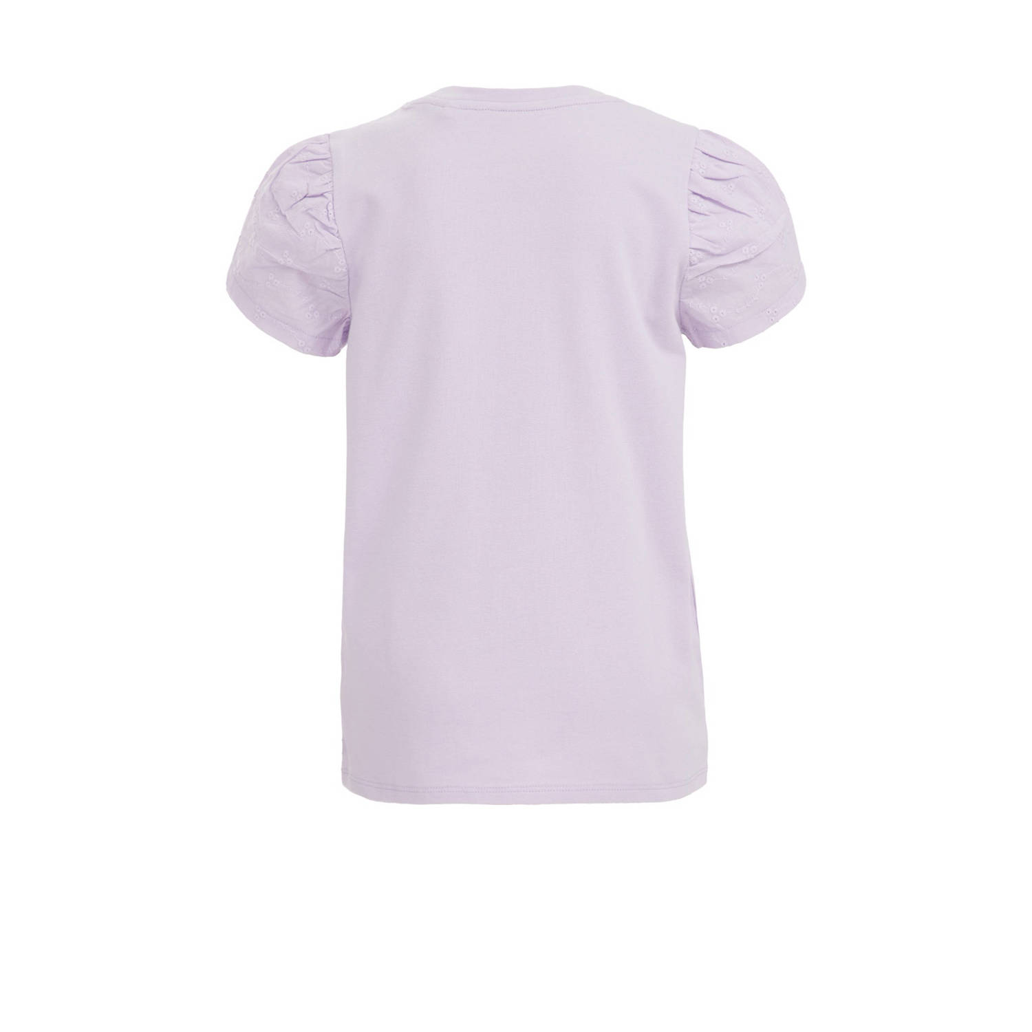 WE Fashion T-shirt met tekst lila