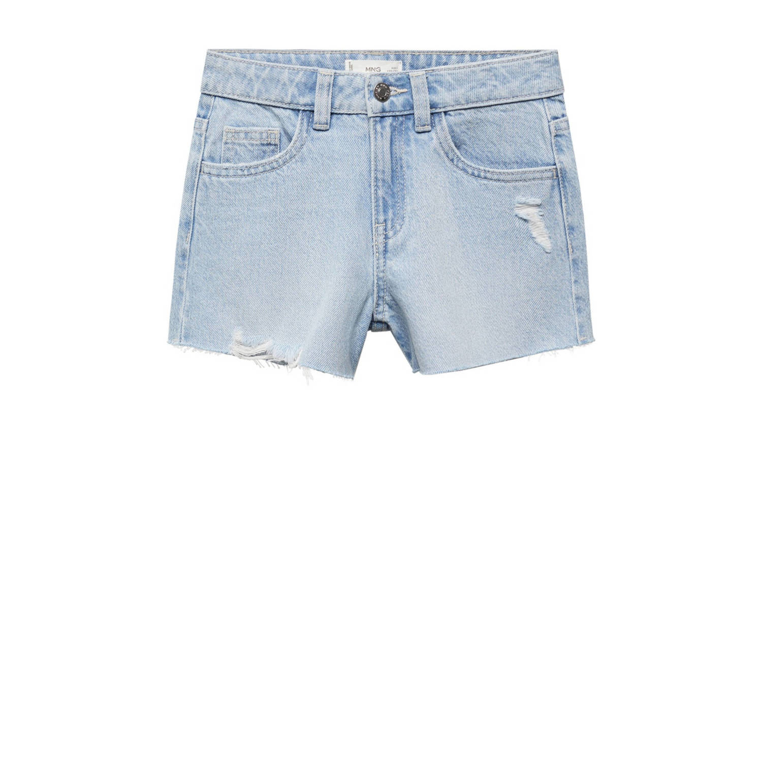 Mango Kids denim short light blue denim Korte broek Blauw Effen 116