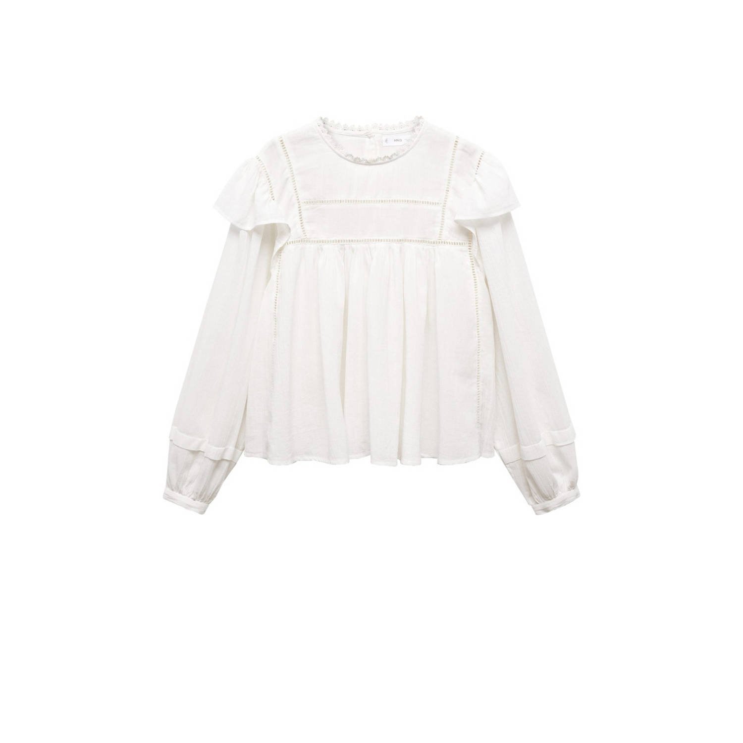 Mango Kids top wit Meisjes Katoen Ronde hals Effen 152(XXS)