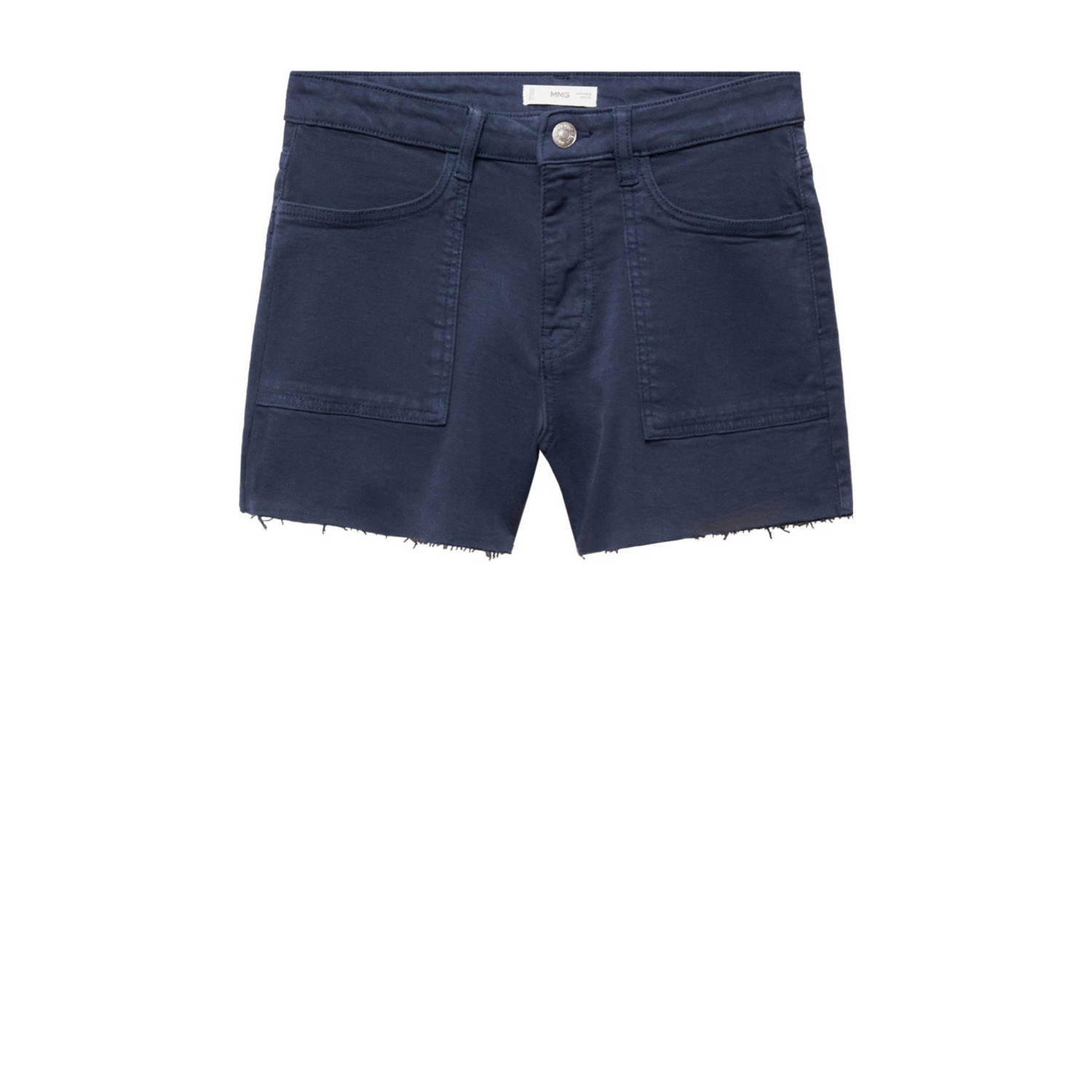 Mango Kids casual short donkerblauw Korte broek Meisjes Katoen Effen 152(XXS)