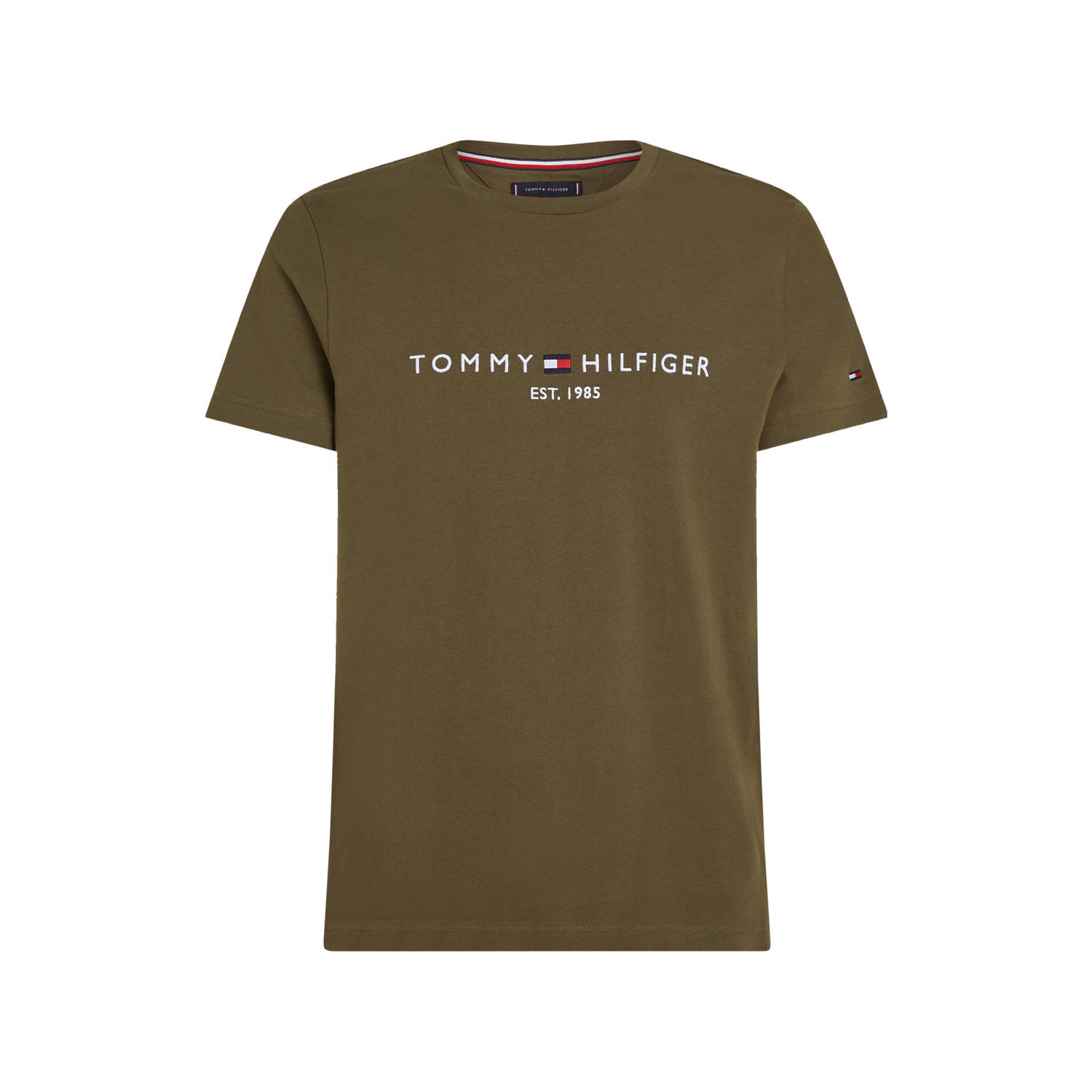 Tommy Hilfiger slim fit T-shirt met logo army green