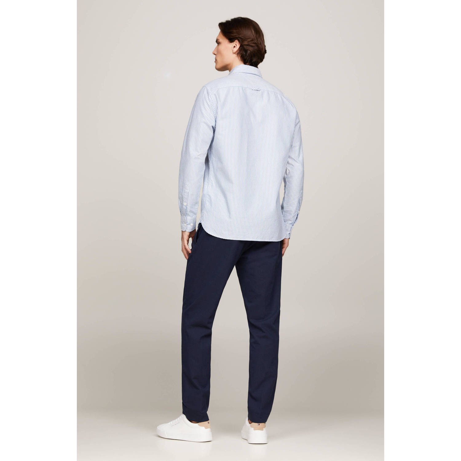 Tommy Hilfiger gestreept regular fit overhemd HERITAGE OXFORD STRIPE shirt blue white