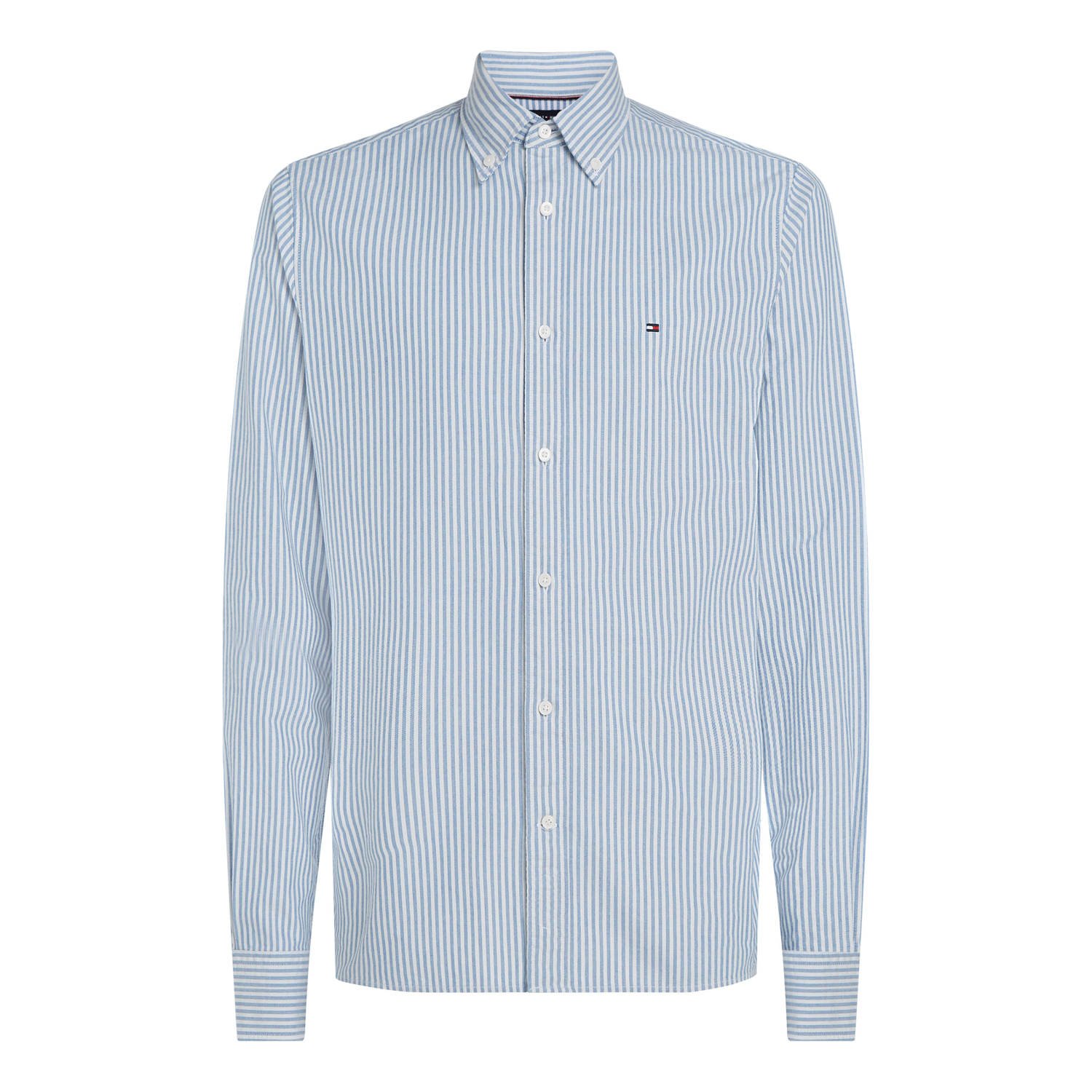 Tommy Hilfiger gestreept regular fit overhemd HERITAGE OXFORD STRIPE shirt blue white