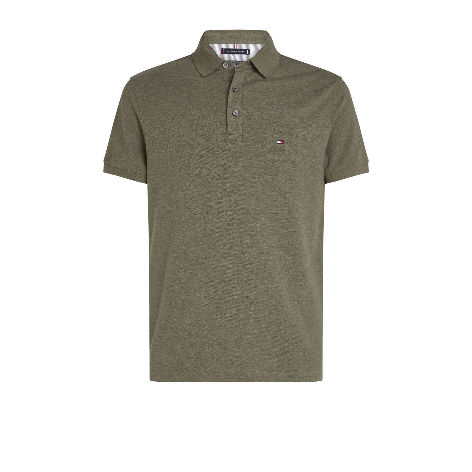 Tommy Hilfiger slim fit polo 1985 met logo Utility Olive Heather