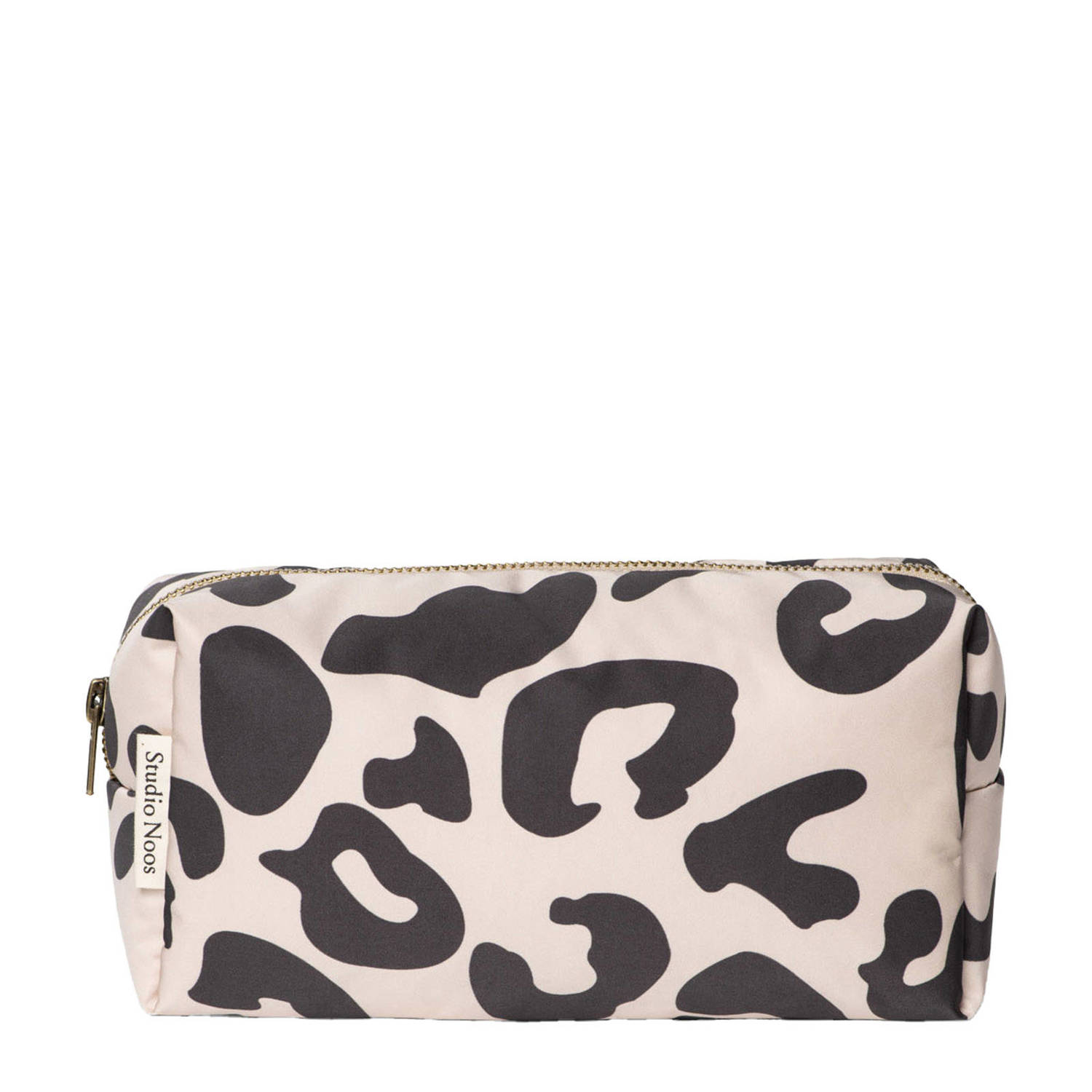 Studio Noos luieretui Holy Cow Puffy Pouch ecru zwart All over print