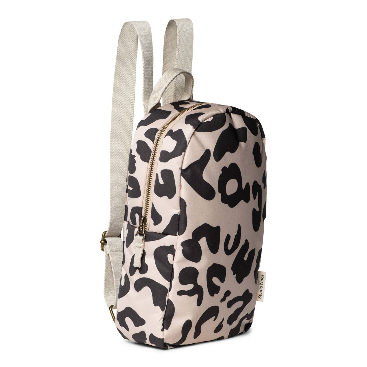 Studio Noos rugzak Holy Cow Puffy Mini Backpack ecru zwart