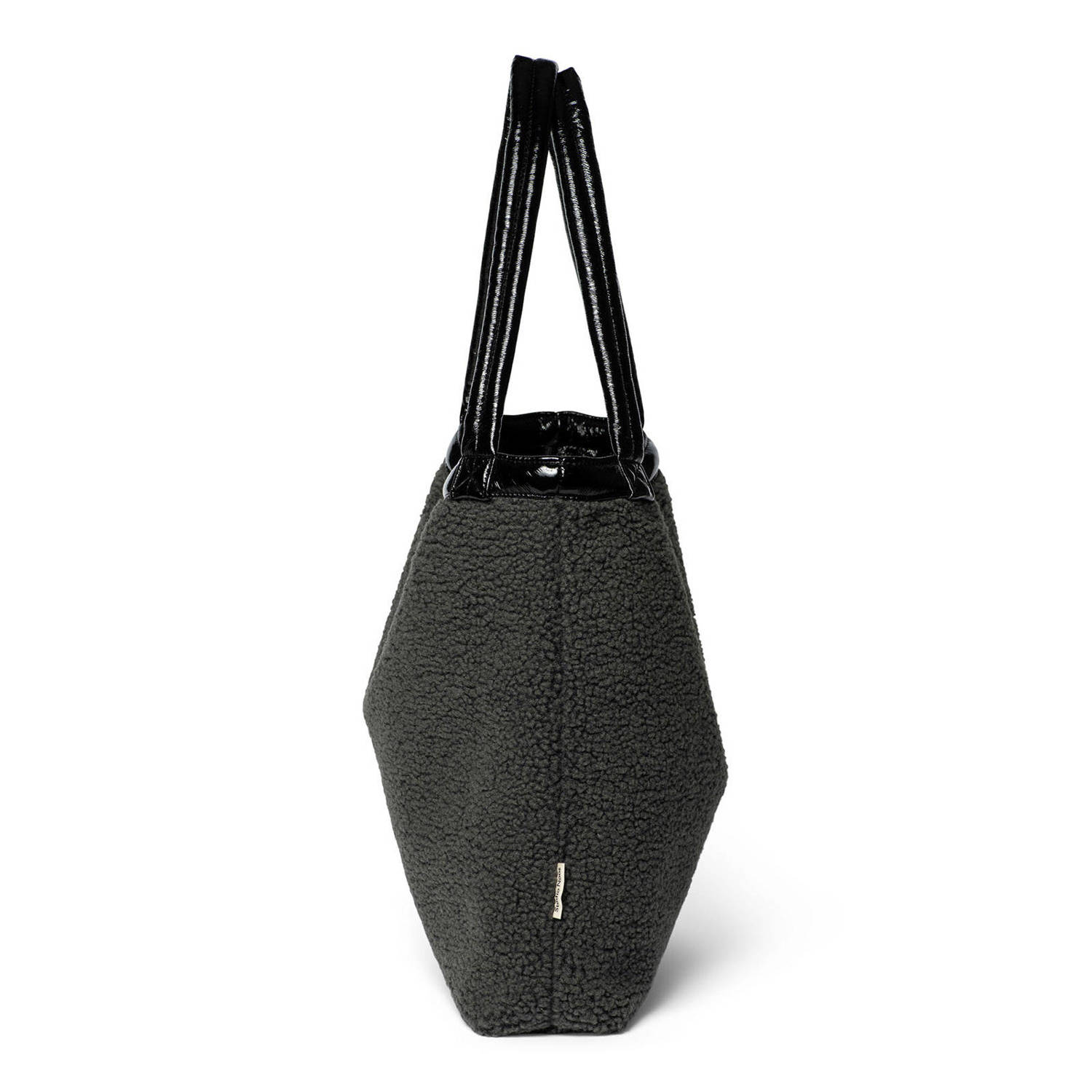 Studio Noos reversible luiertas Teddy Lacquer Mom Bag zwart donkergrijs