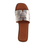 thumbnail: Manfield leren slippers goud