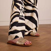 thumbnail: Manfield leren slippers goud