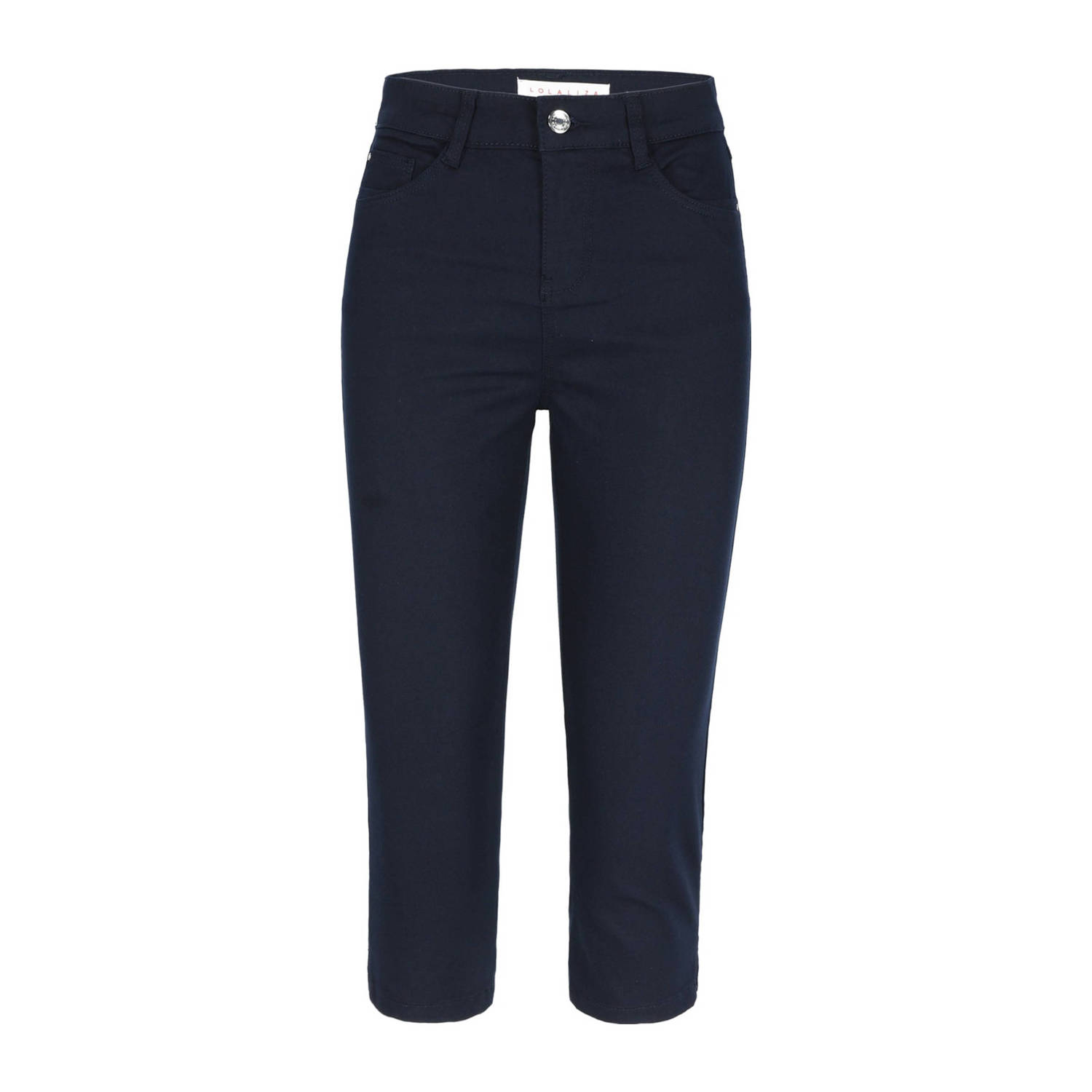 LOLALIZA cropped skinny broek donkerblauw