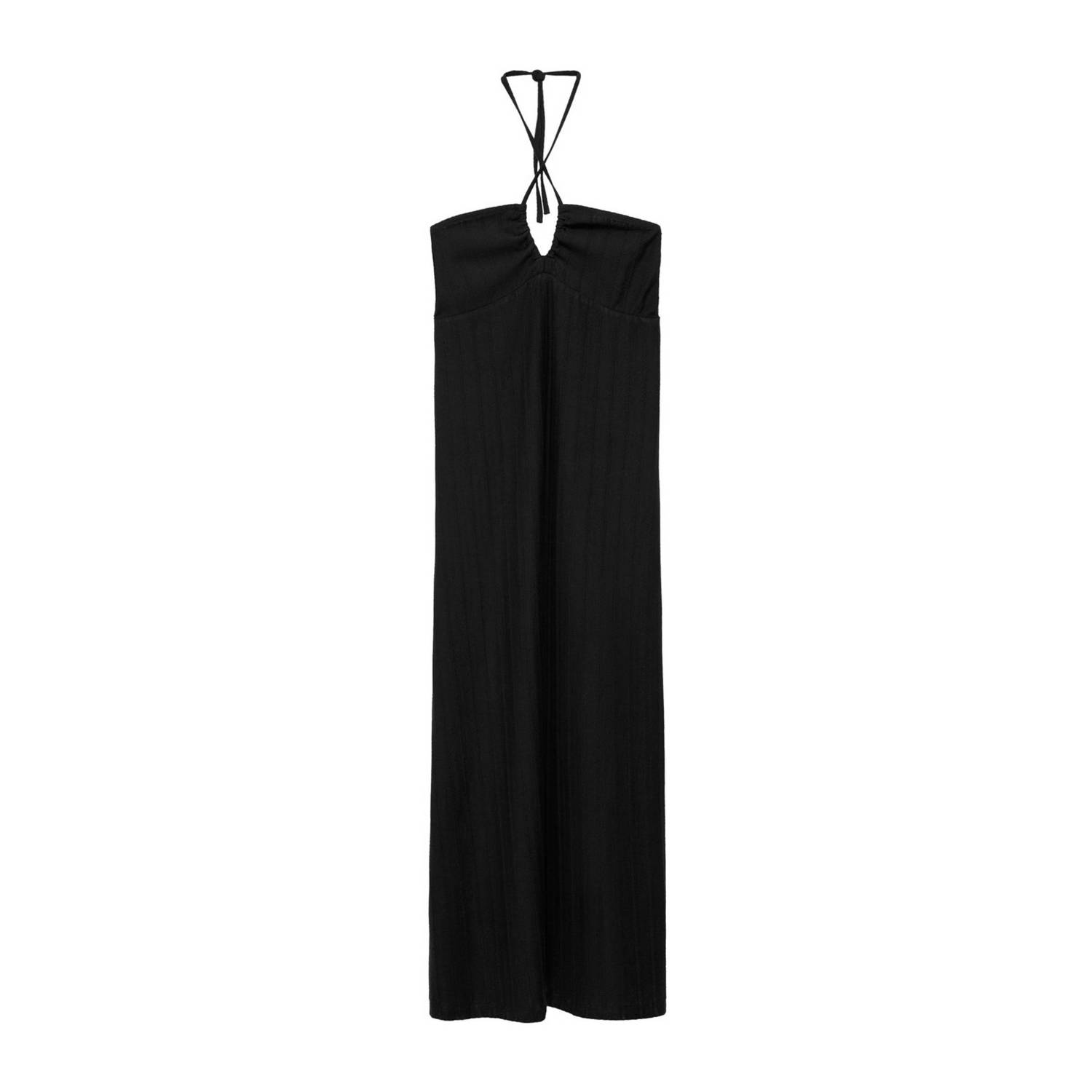 Mango Kids halter maxi jurk zwart