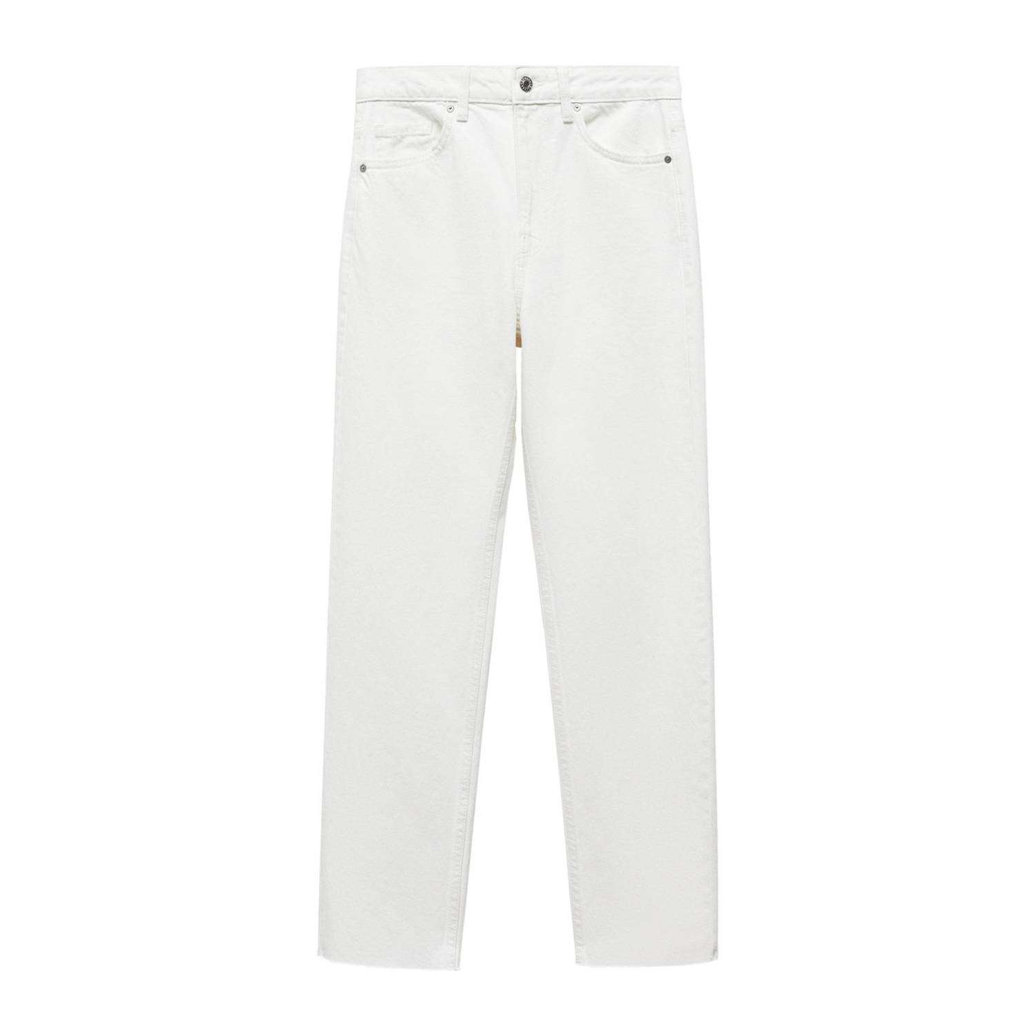 Mango cropped straight jeans wit