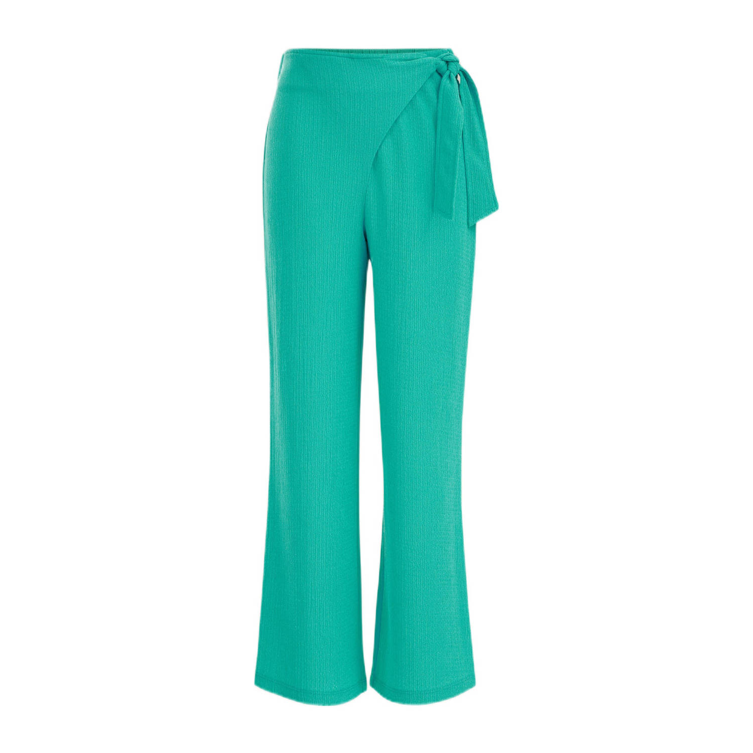 WE Fashion loose fit broek petrol groen Meisjes Polyester Effen 158