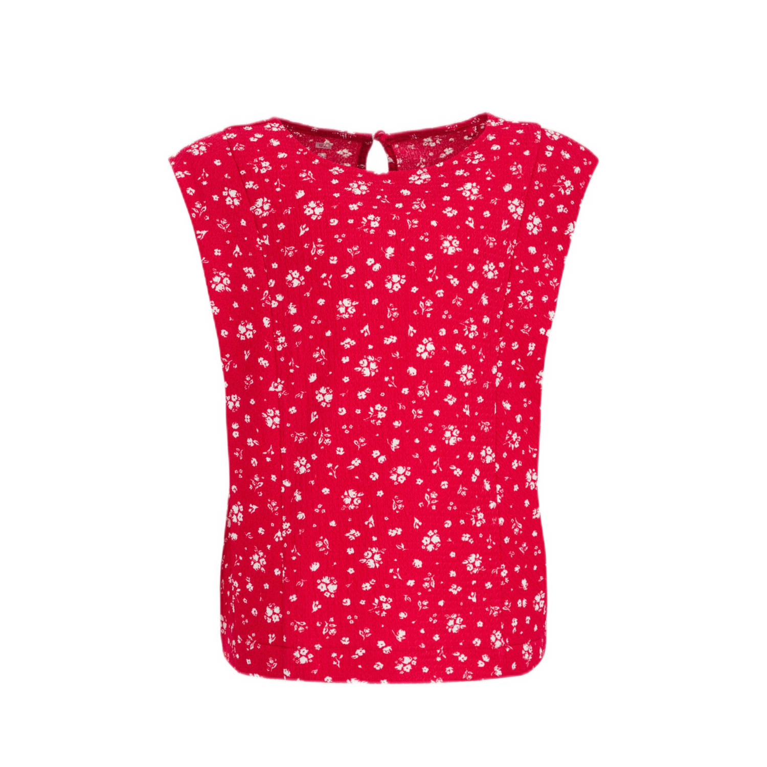 WE Fashion gebloemde top rood wit