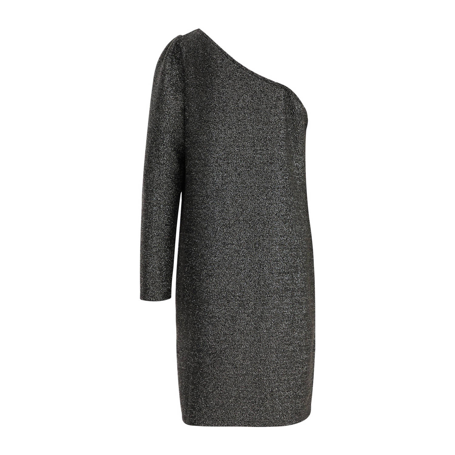 WE Fashion gemêleerde bodycon jurk zilver zwart