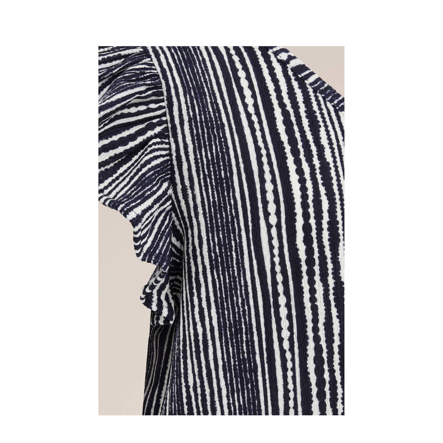 WE Fashion playsuit met all over print donkerblauw wit