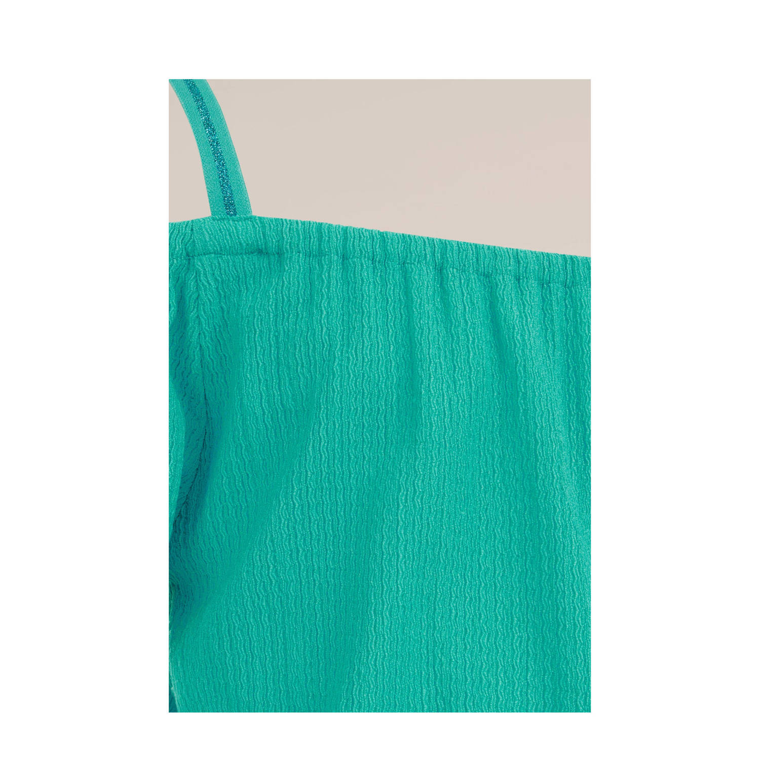 WE Fashion off shoulder jumpsuit petrol groen