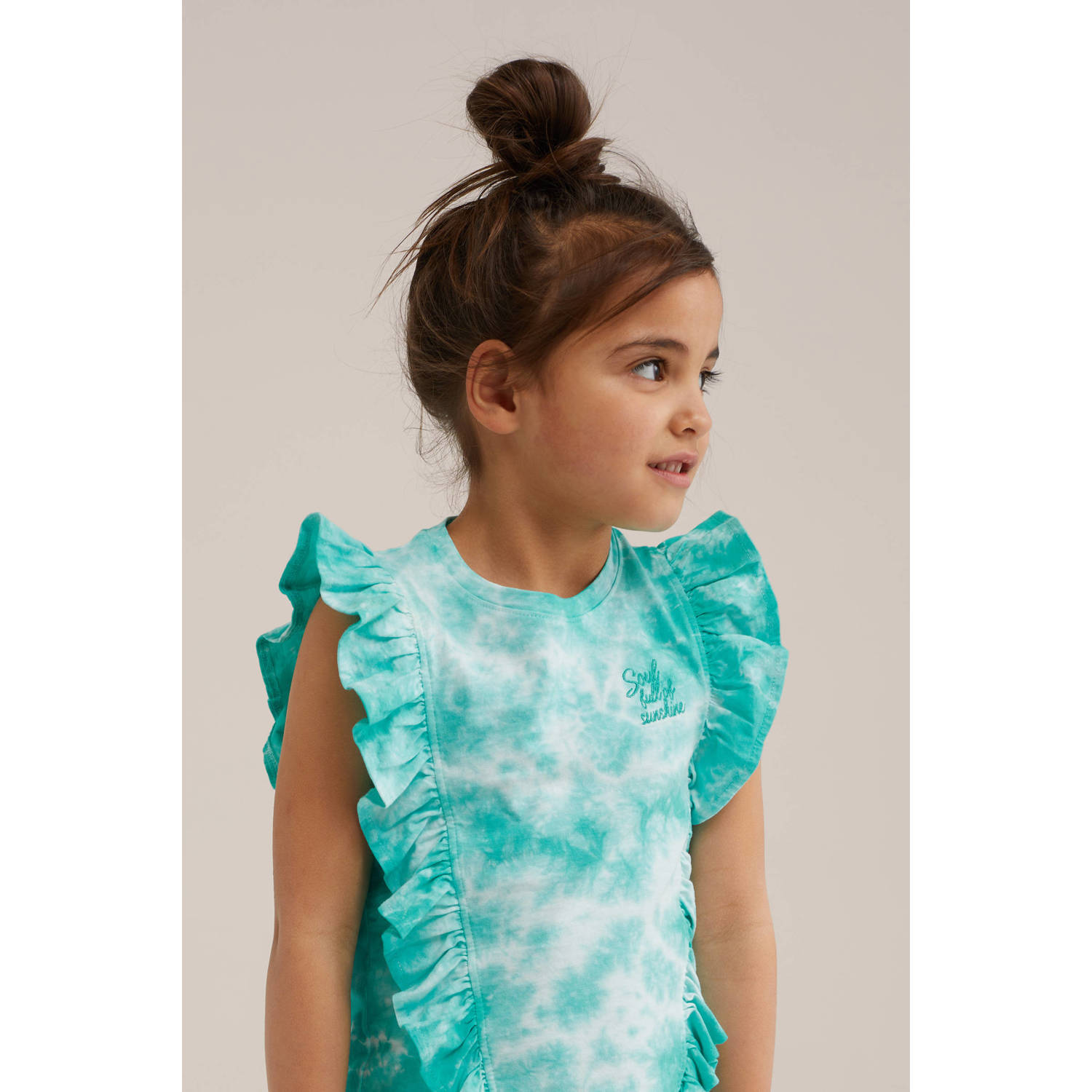 WE Fashion tie-dye top wit turquoise