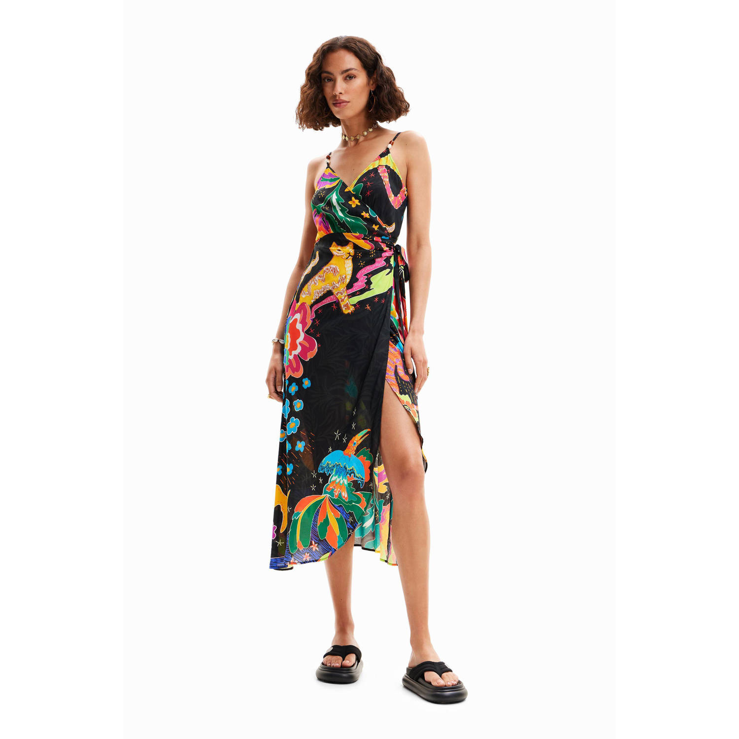 Desigual strandjurk zwart multi