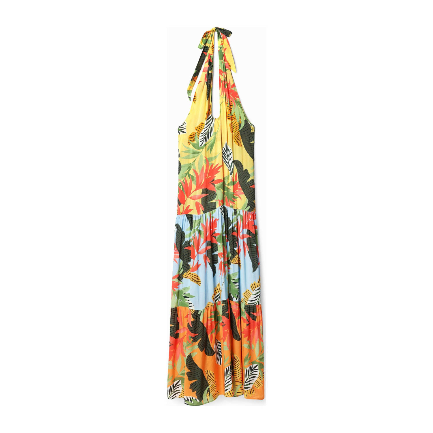 Desigual Oranje Viscose Lange Jurk Multicolor Dames