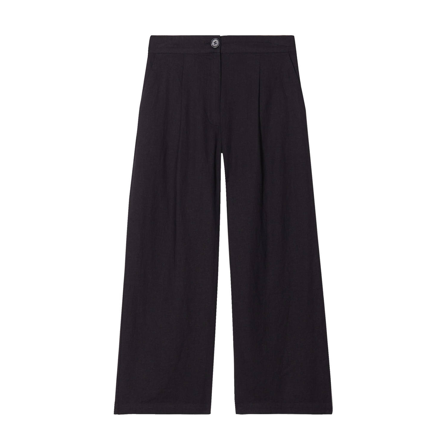 Cache cropped wide leg pantalon zwart