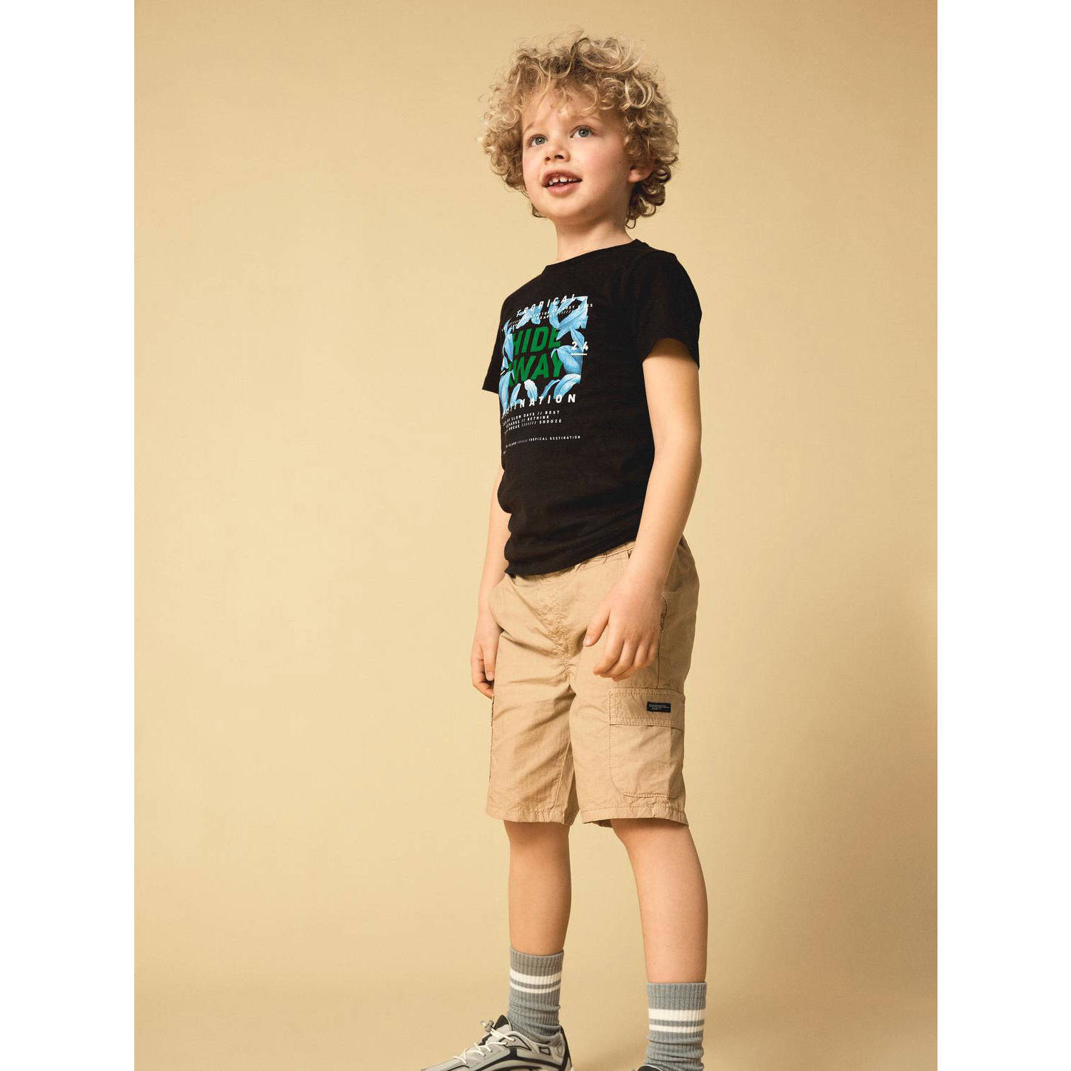 NAME IT KIDS T-shirt NKMHERRA met printopdruk zwart