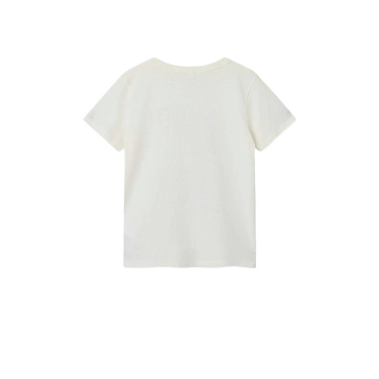 NAME IT KIDS T-shirt NKMHERRA met printopdruk offwhite
