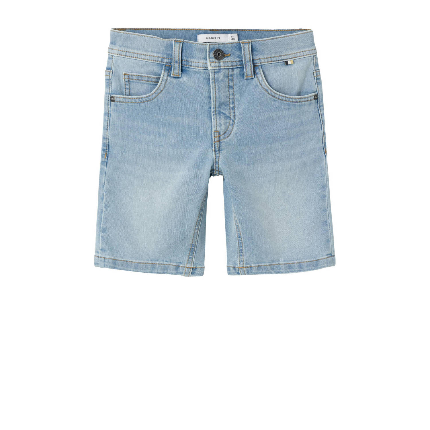 NAME IT KIDS slim fit denim short NKMSILAS light blue denim