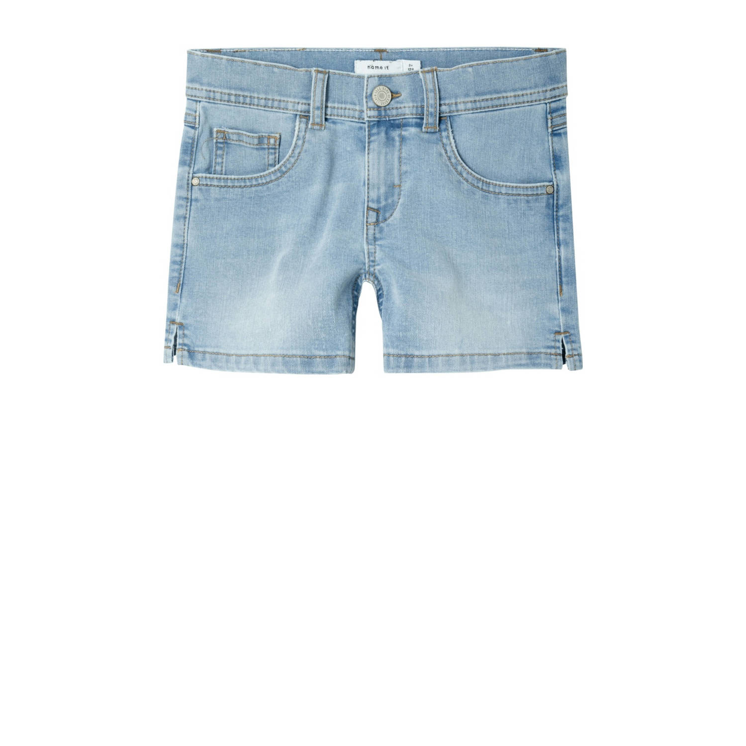 Name it KIDS slim fit denim short NKFSALLI light blue denim Korte broek Blauw Meisjes Stretchdenim 116