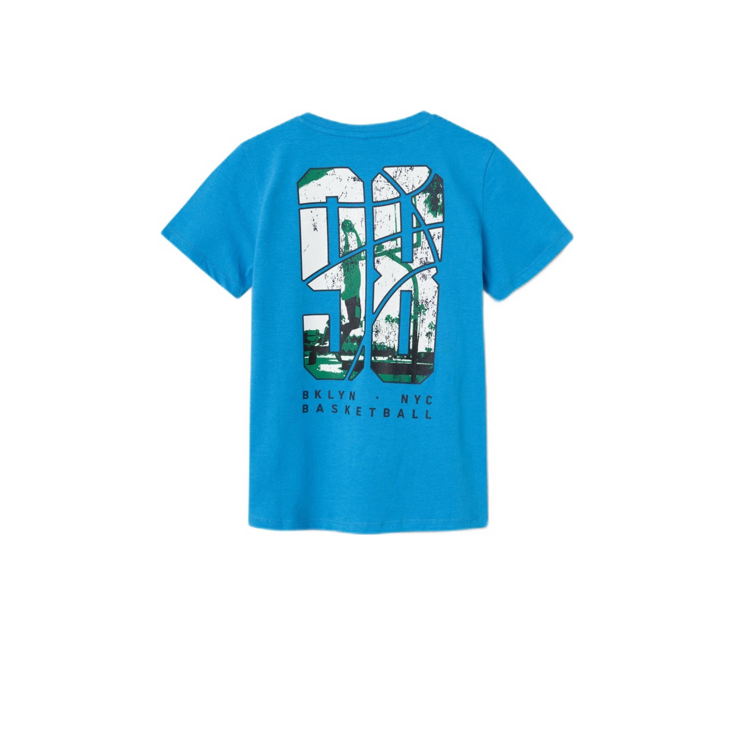 NAME IT KIDS T-shirt NKMHERRA met backprint hardblauw