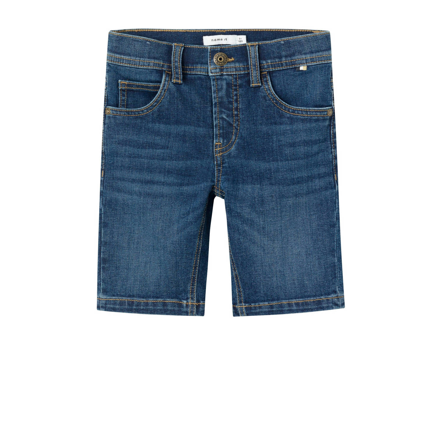 NAME IT KIDS slim fit denim short NKMSILAS dark blue denim