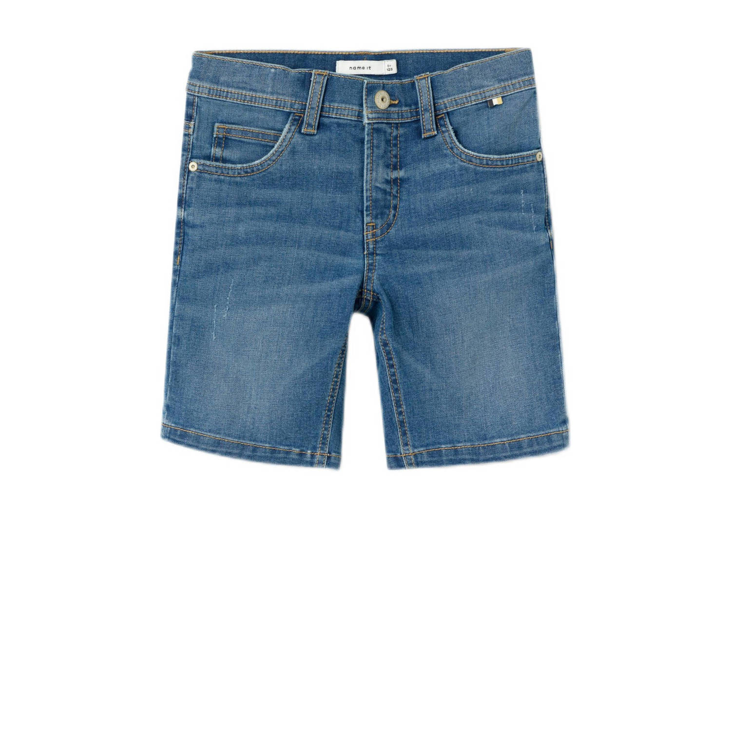 NAME IT KIDS slim fit denim short NKMSILAS medium blue denim