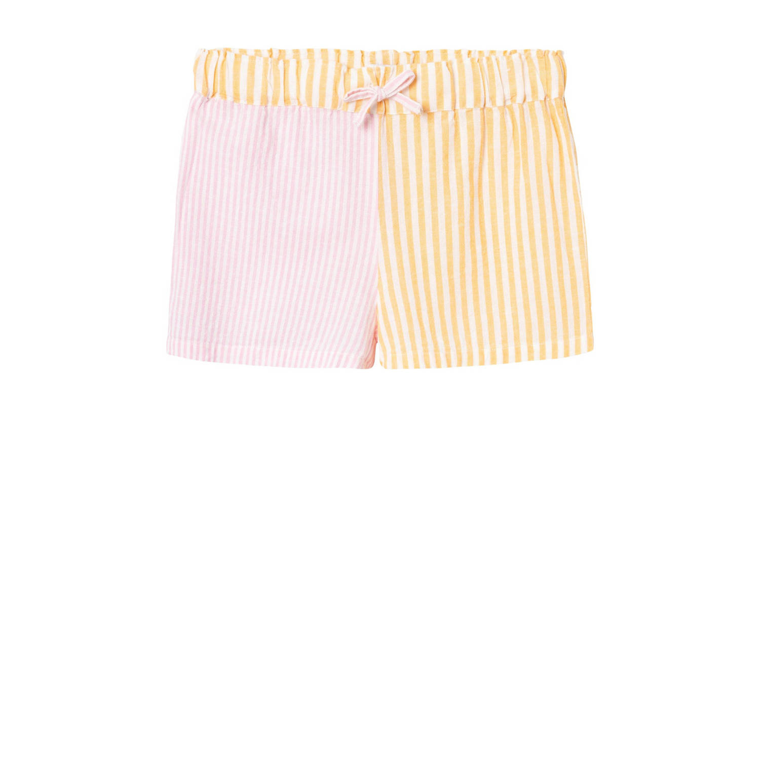 Name it KIDS gestreepte casual short NKFHISTRIPE roze geel Korte broek Meisjes Katoen 116