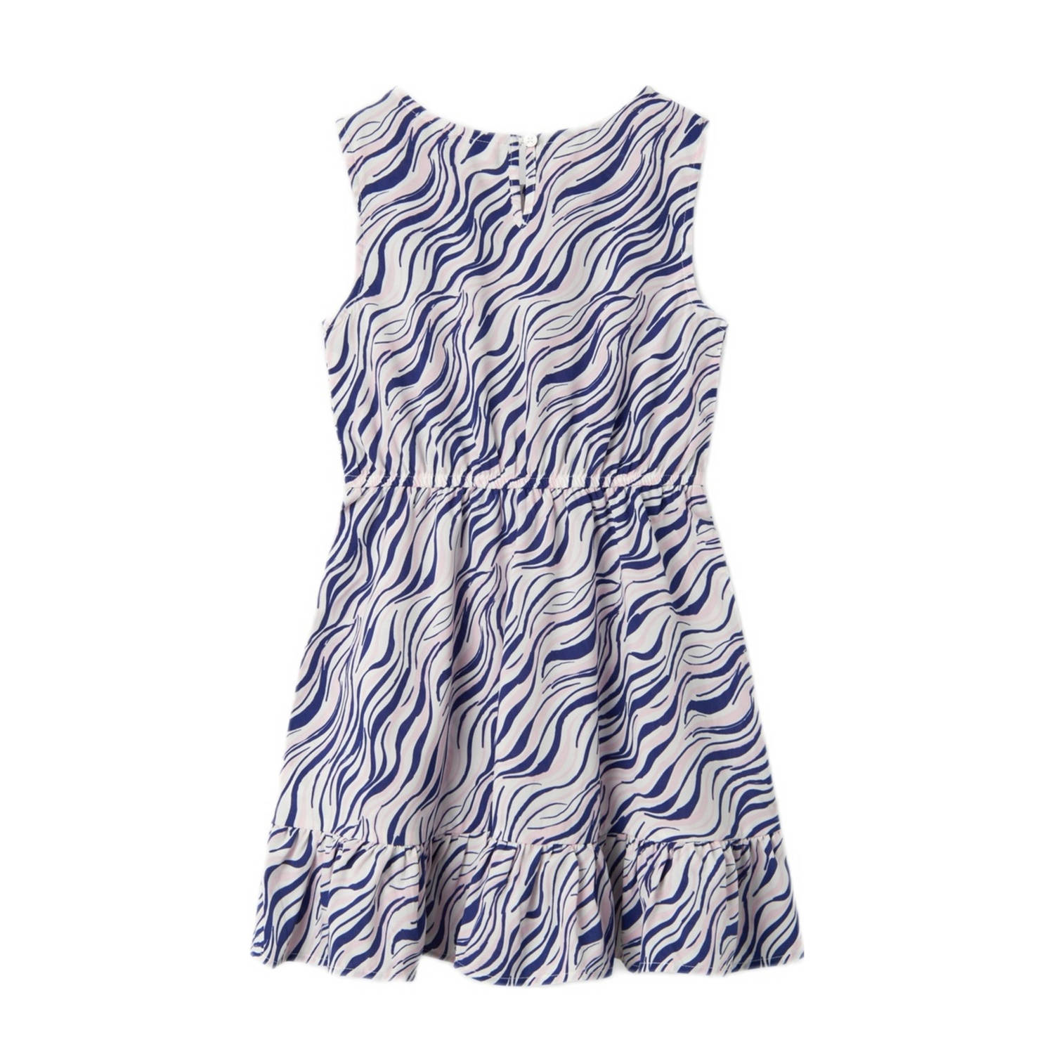 NAME IT KIDS jurk NKFVINAYA SPENCER FFFF met all over print en volant