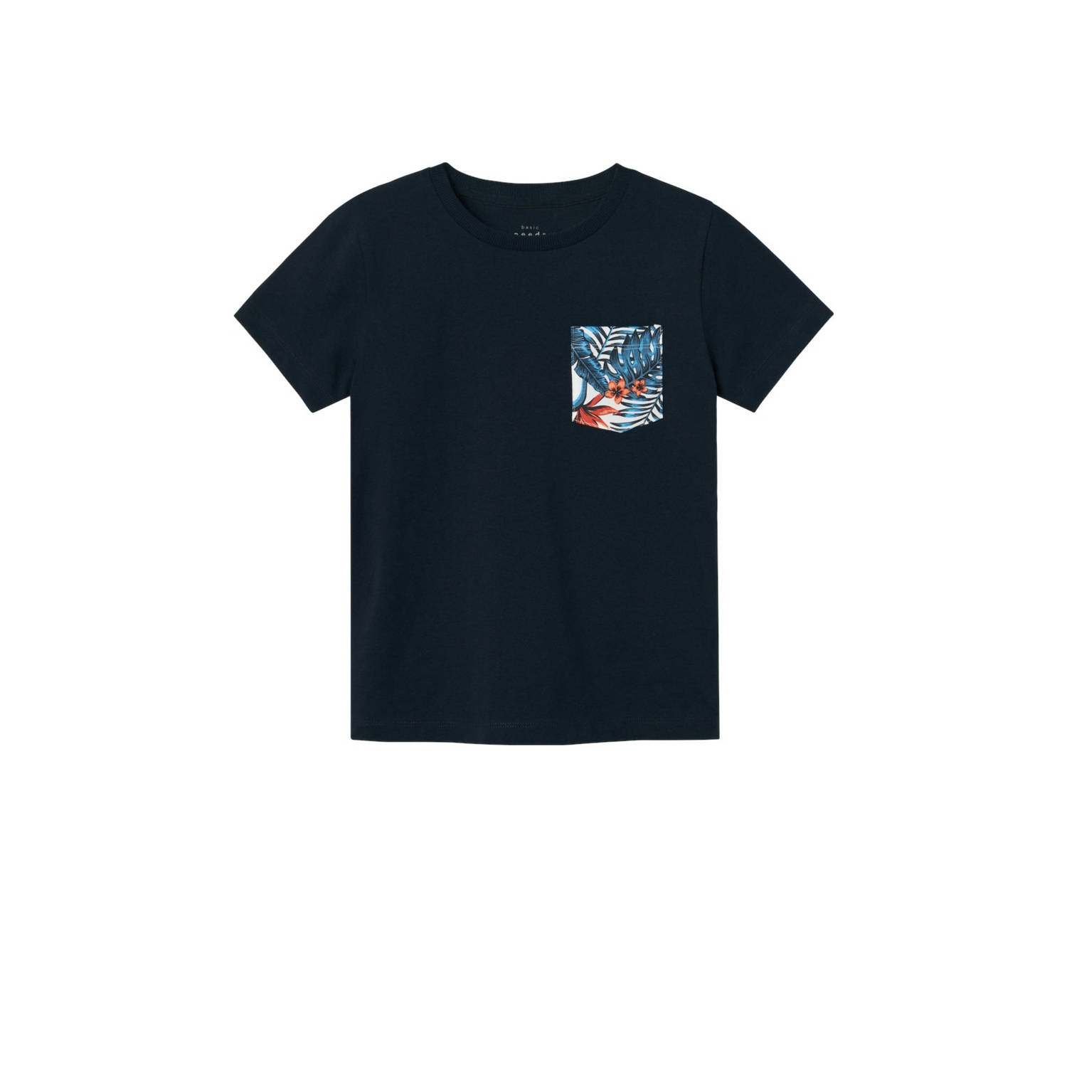 Name it KIDS T-shirt NKMVALMAS donkerblauw Jongens Katoen Ronde hals Meerkleurig 146 152
